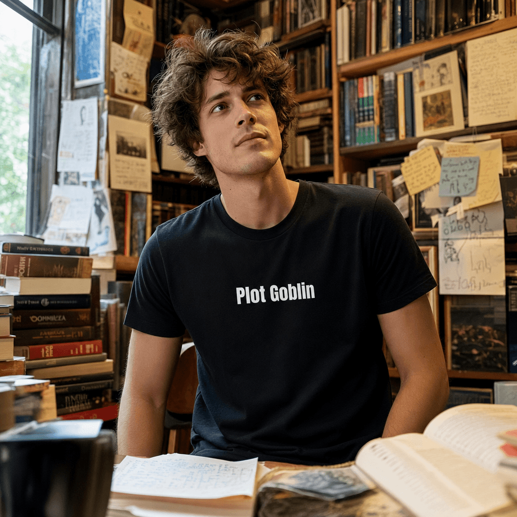 Plot Goblin graphic tee from the Bookworm collection