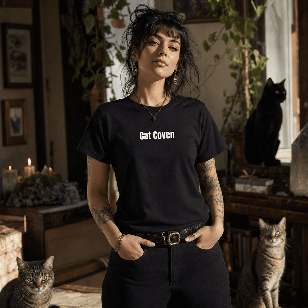 Cat Coven graphic tee from the Cat Lady Vibes collection