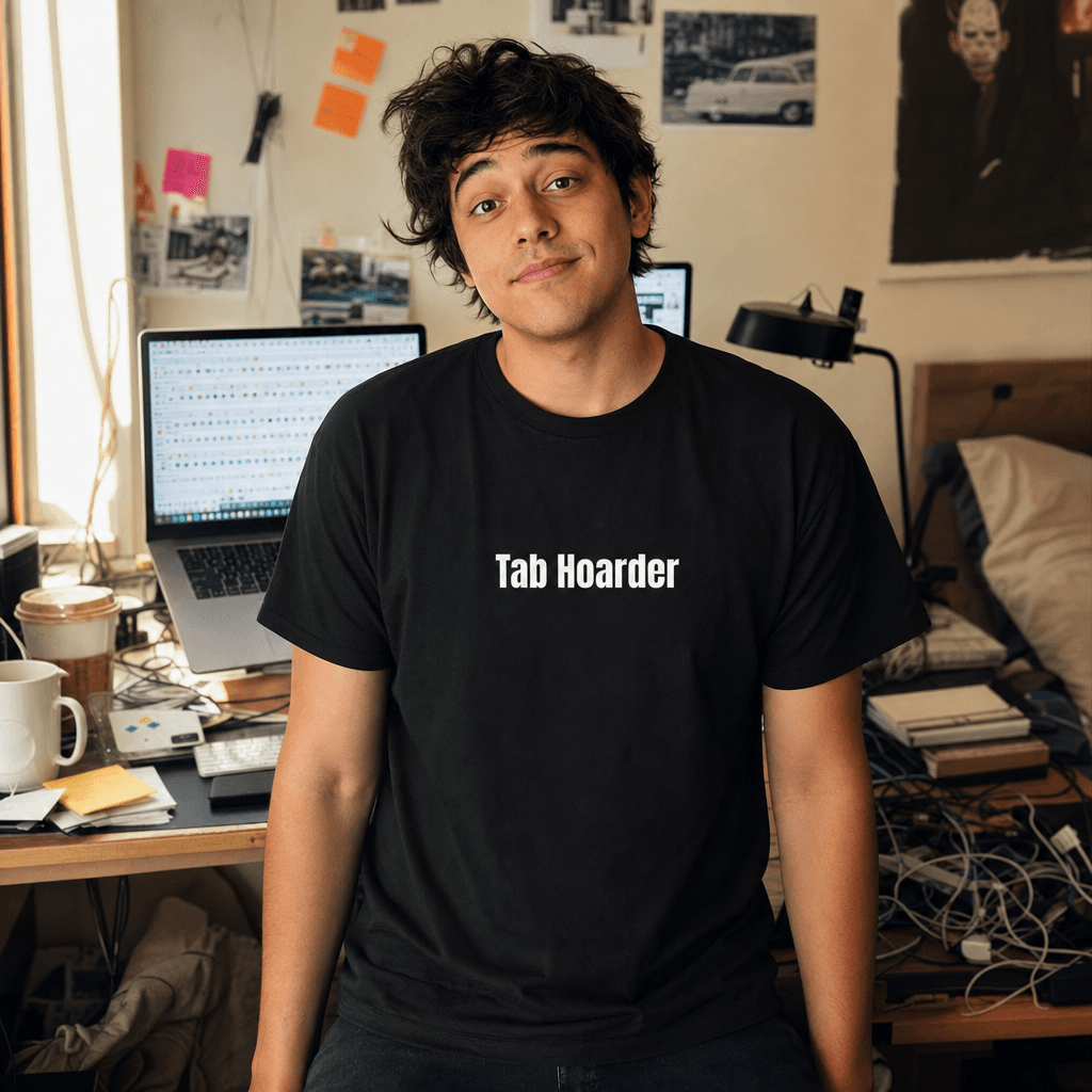 Tab Hoarder graphic tee from the Chronically Online collection