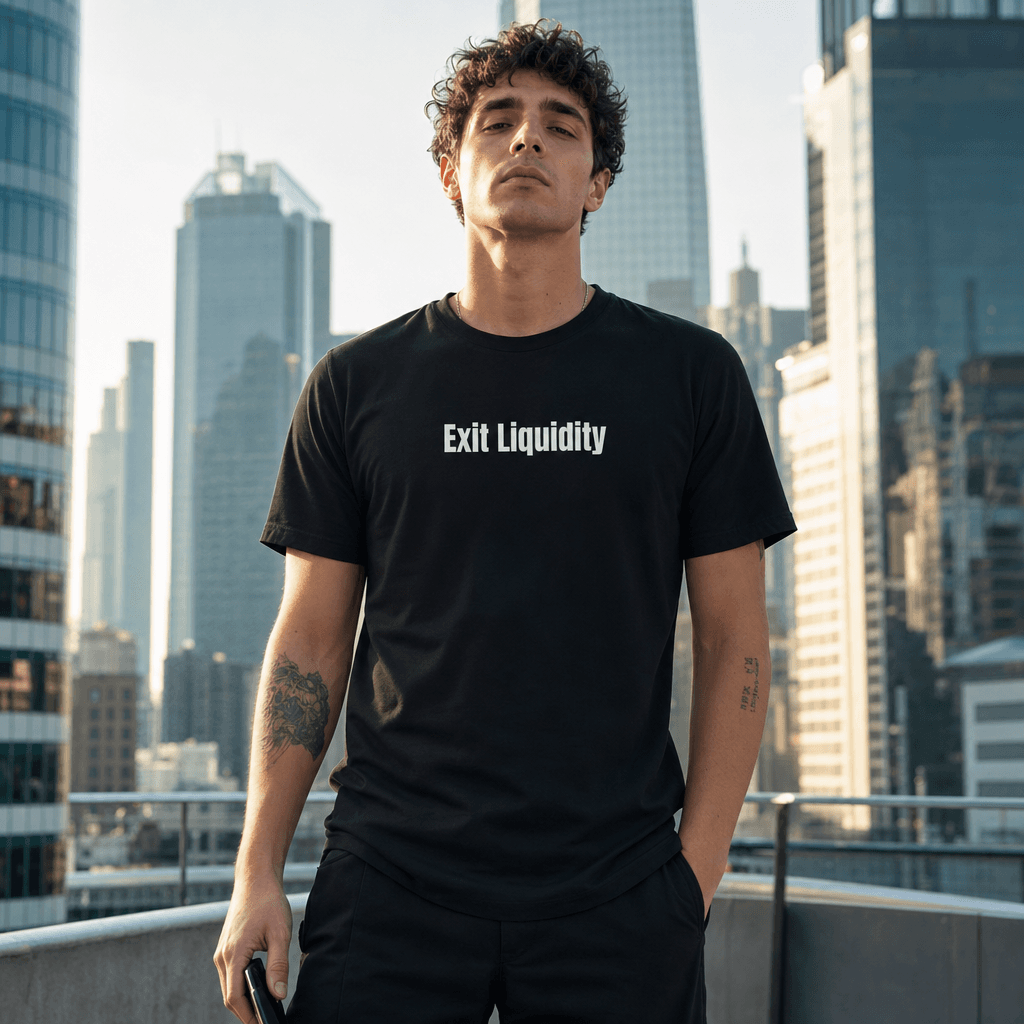Exit Liquidity graphic tee from the Crypto Degens collection