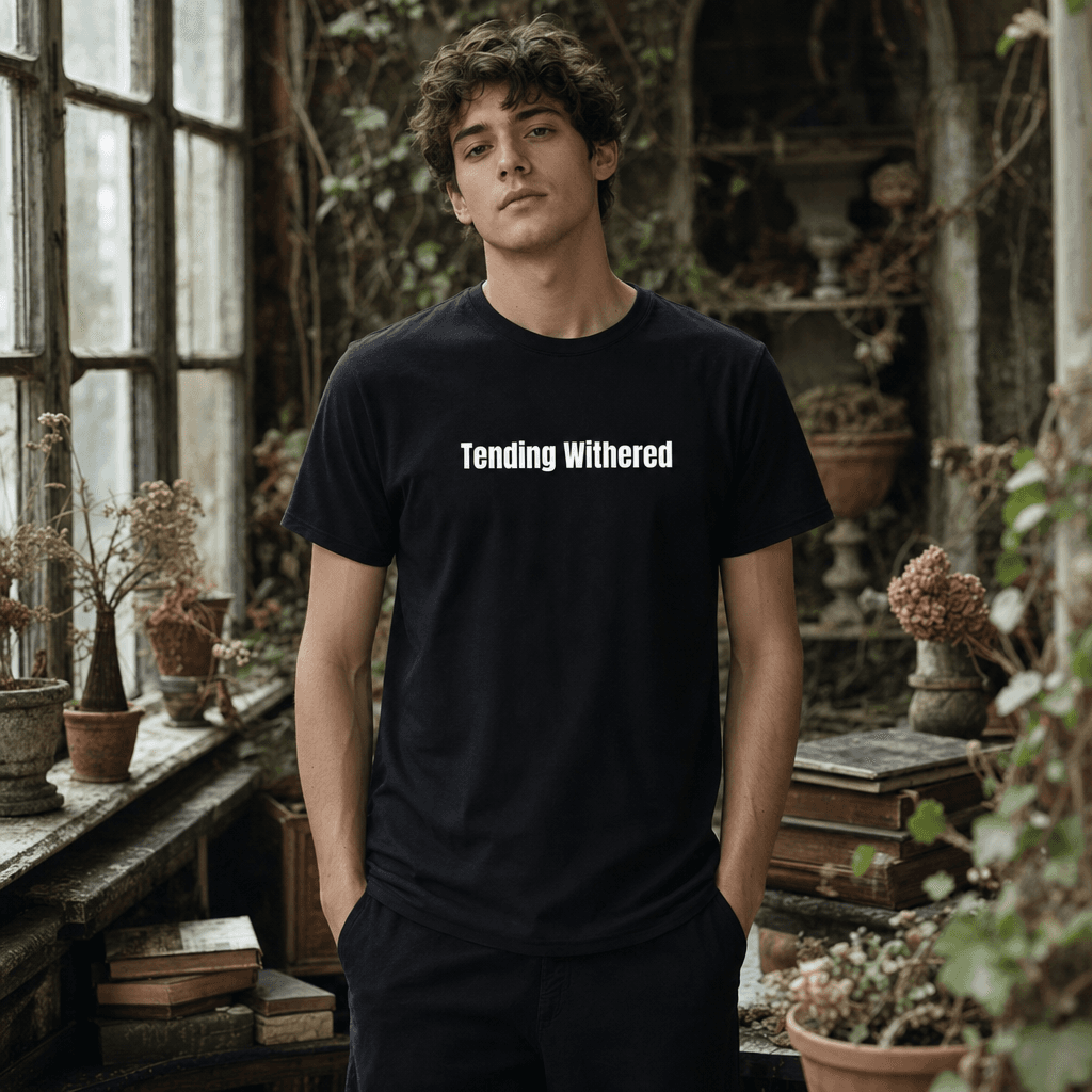 Tending Withered graphic tee from the Dark Academia collection