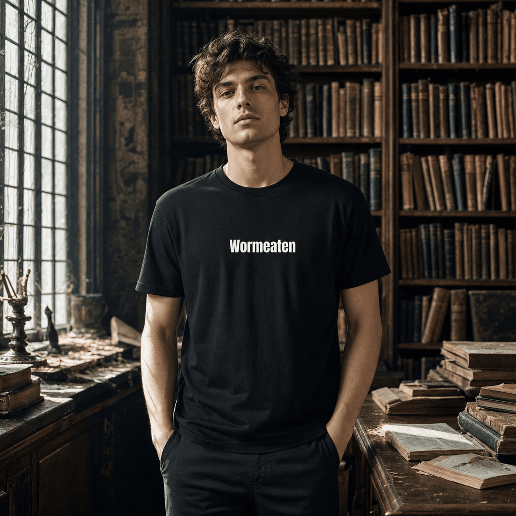Wormeaten graphic tee from the Dark Academia collection