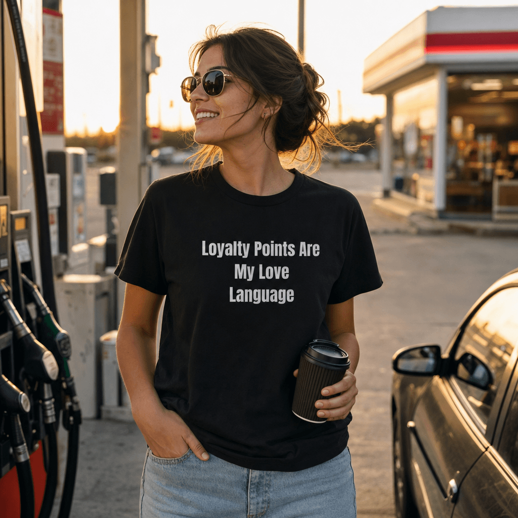 Loyalty Points Are My Love Language graphic tee from the Gas Station Aesthetic collection