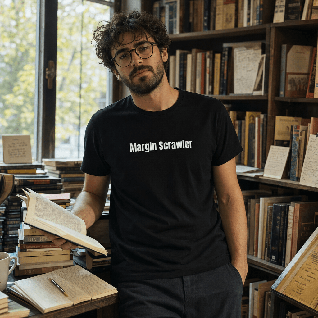 Margin Scrawler graphic tee from the Indie Bookworm collection