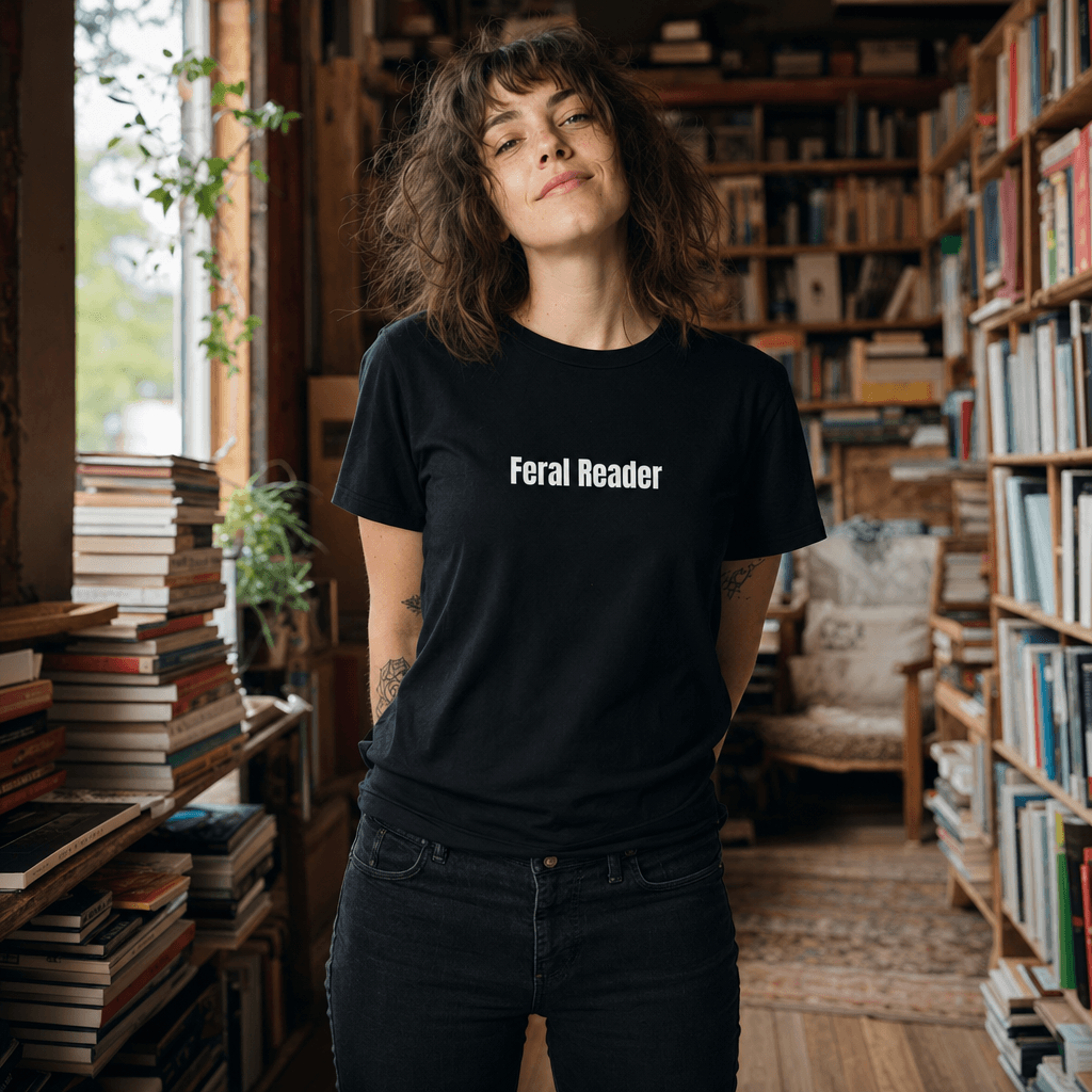 Feral Reader graphic tee from the Indie Bookworm collection