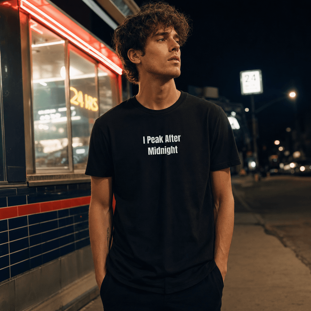 I Peak After Midnight graphic tee from the Night Shift Delinquents collection