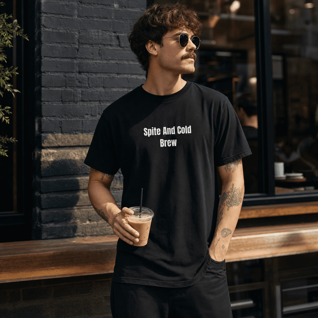 Spite And Cold Brew graphic tee from the Perpetually Caffeinated collection