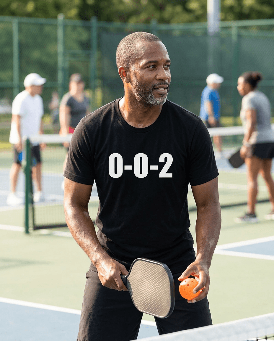 0-0-2 graphic tee from the Pickleball Player Pride collection