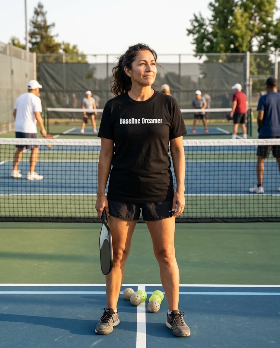Baseline Dreamer graphic tee from the Pickleball Player Pride collection