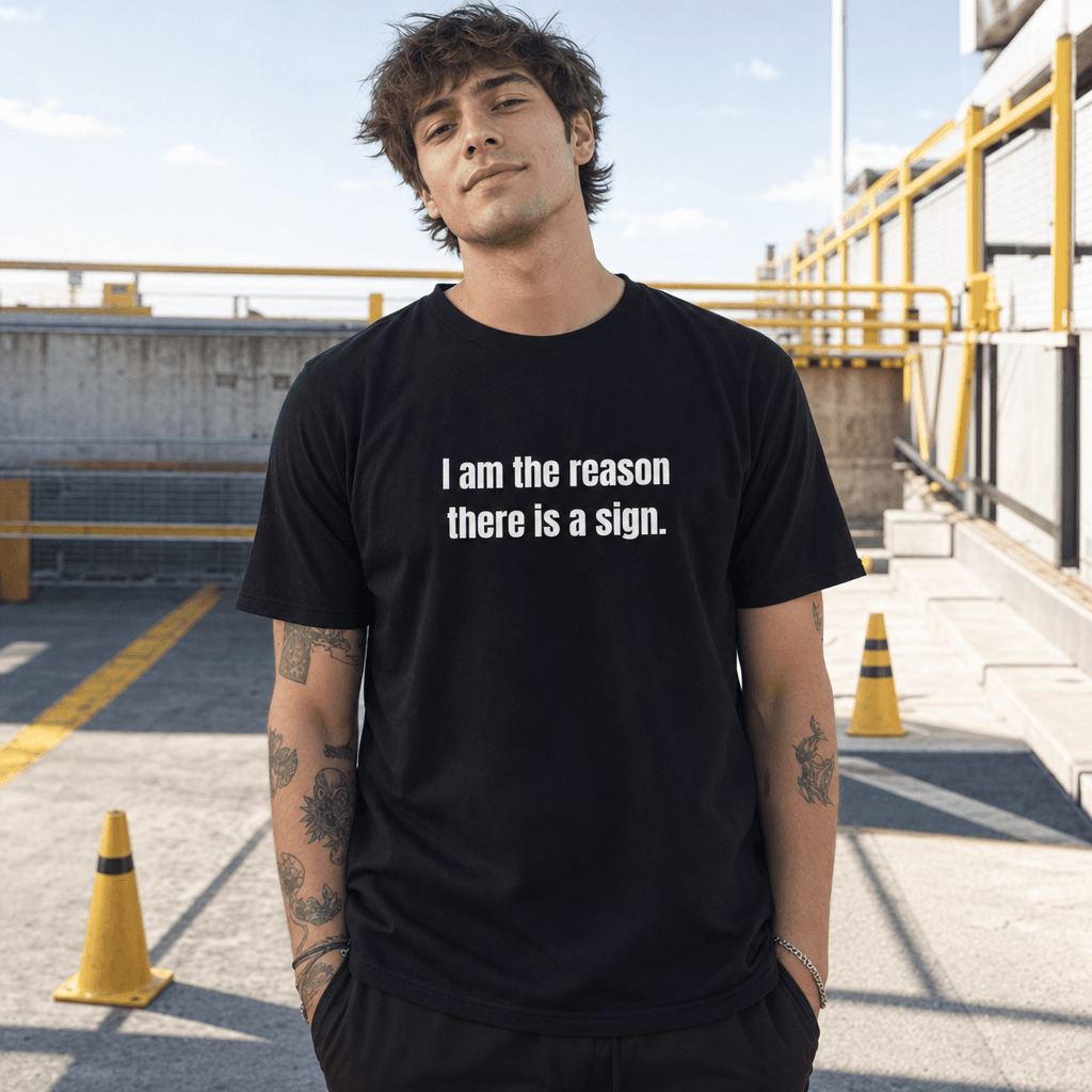 I am the reason there is a sign. graphic tee from the Professional Bad Influence collection