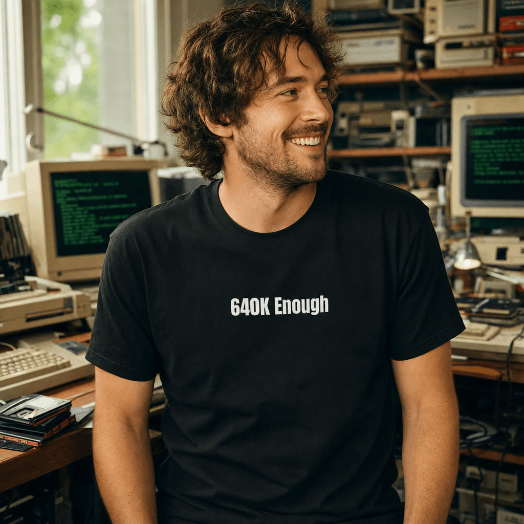 640K Enough graphic tee from the Retro Computing collection