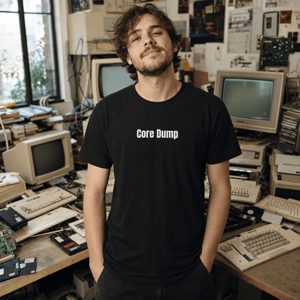 Core Dump graphic tee from the Retro Computing collection