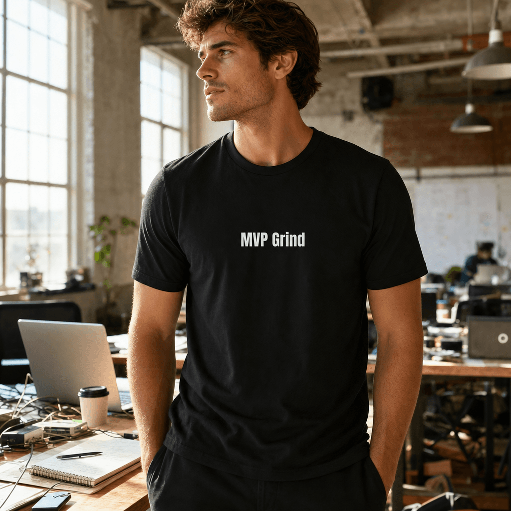 MVP Grind graphic tee from the Startup Hustle collection