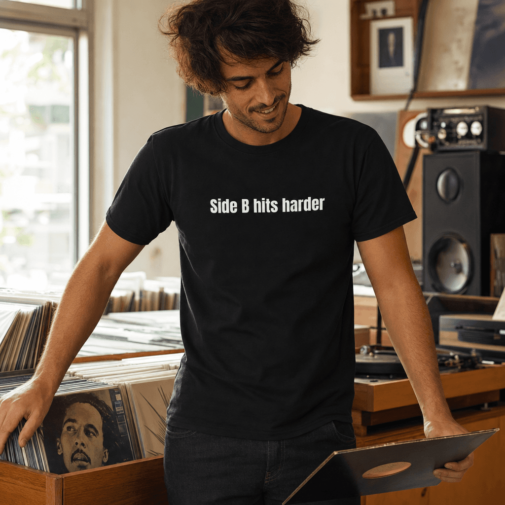 Side B hits harder graphic tee from the Vintage Vinyl Collector collection