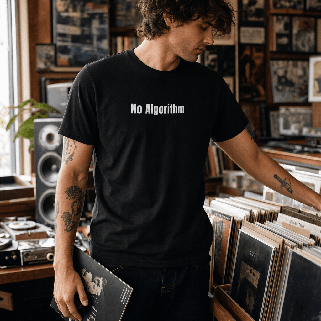 No Algorithm graphic tee from the Vintage Vinyl Collector collection