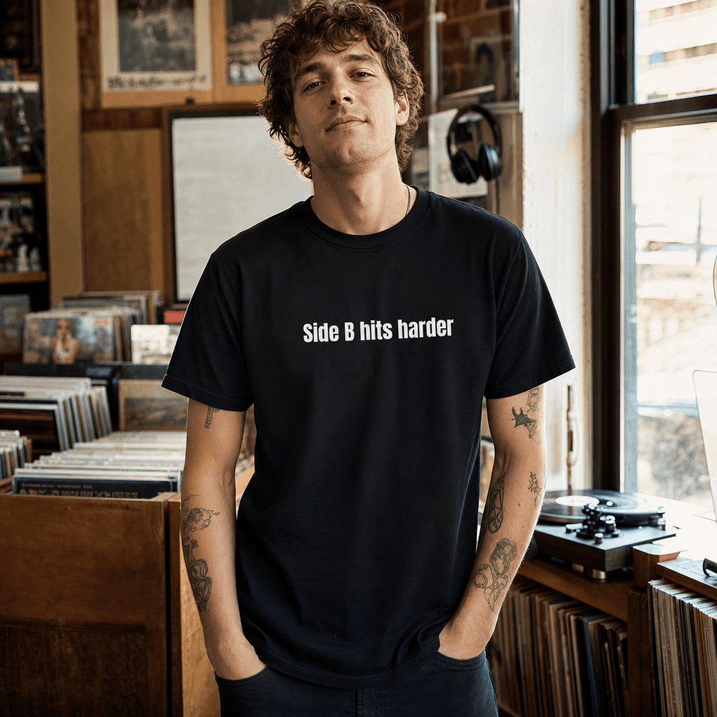 Side B hits harder graphic tee from the Vintage Vinyl Collector collection