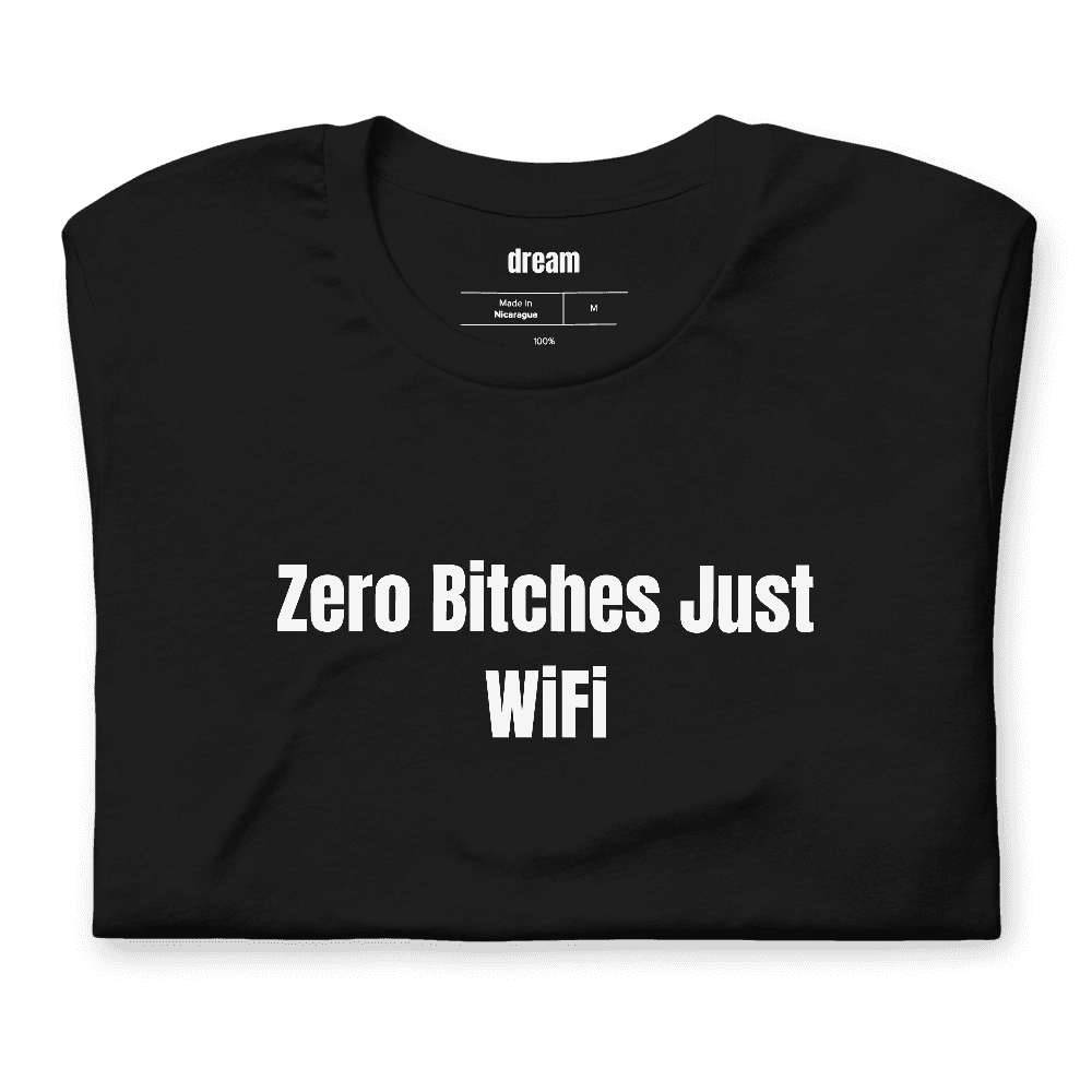 Zero Bitches Just WiFi t-shirt