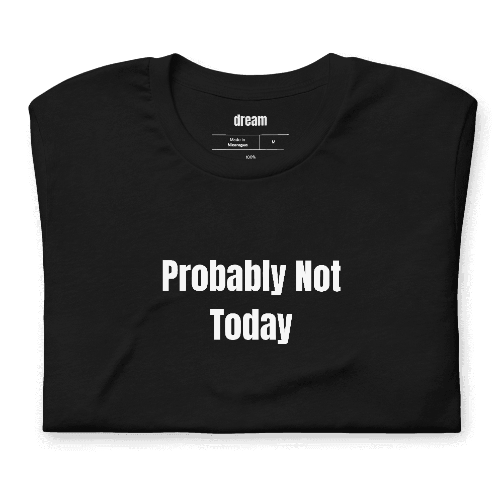 Probably Not Today t-shirt