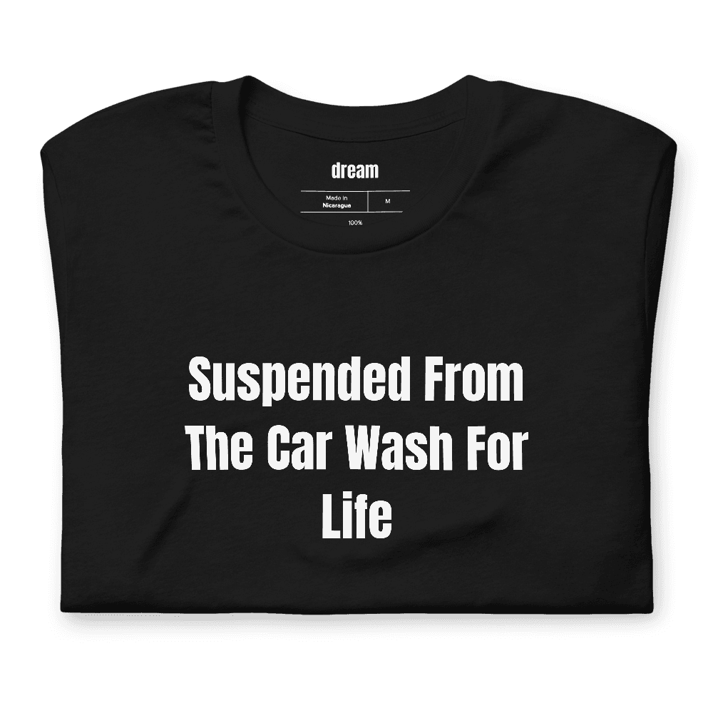 Suspended From The Car Wash For Life t-shirt
