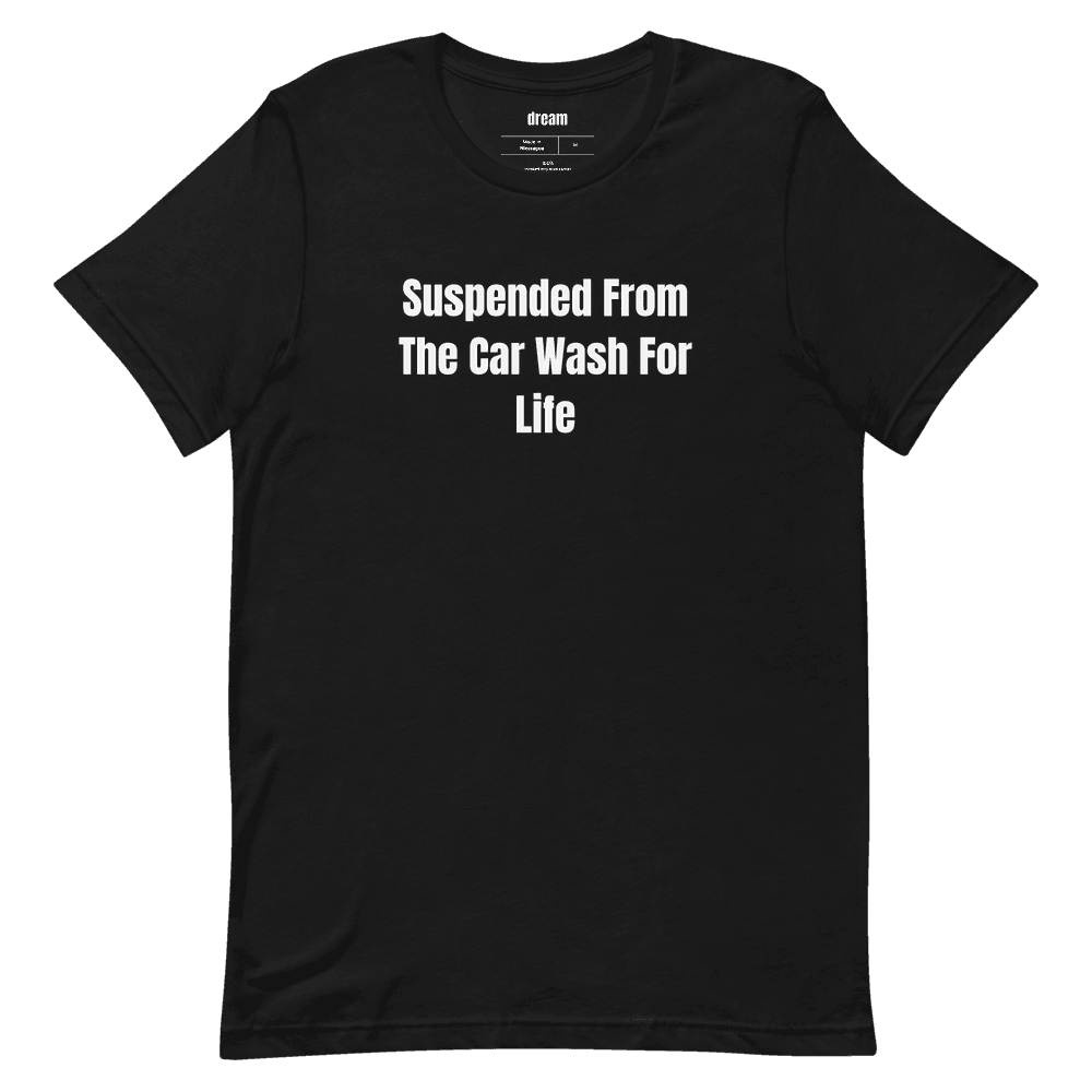 Suspended From The Car Wash For Life t-shirt
