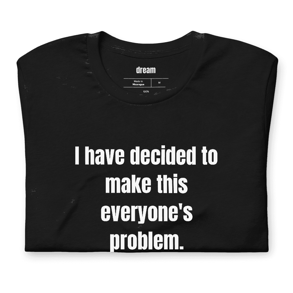 I have decided to make this everyone's problem. t-shirt