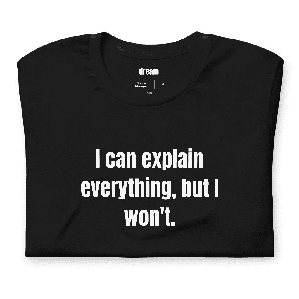 I can explain everything, but I won't. t-shirt