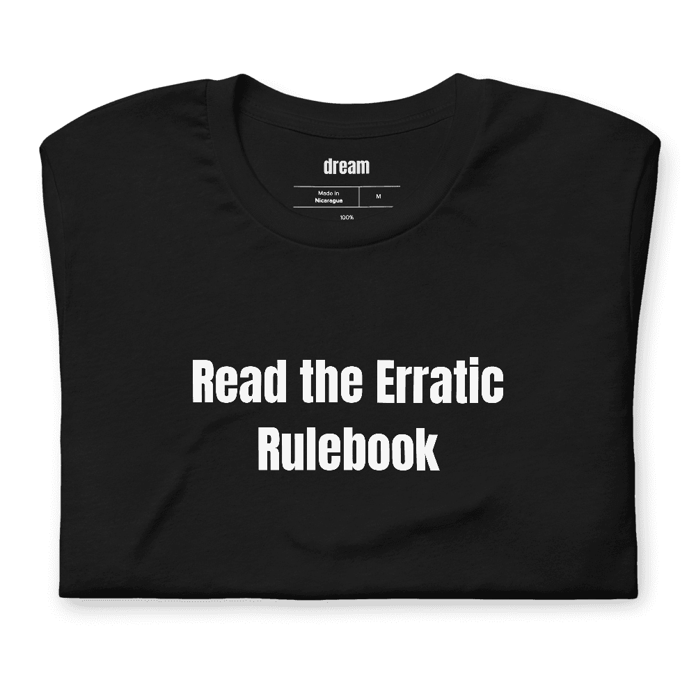 Read the Erratic Rulebook t-shirt
