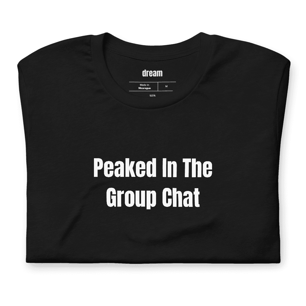 Peaked In The Group Chat t-shirt