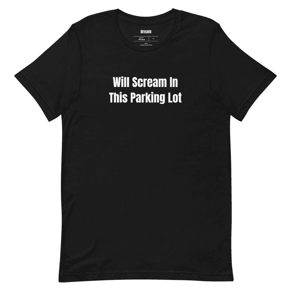 Will Scream In This Parking Lot t-shirt