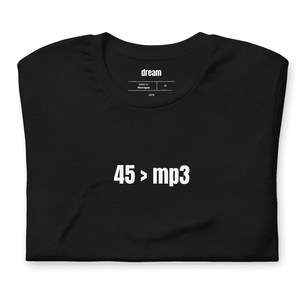 45 > mp3 t-shirt